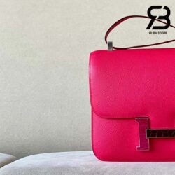 Túi Hermes Constance 24 Hồng Rose Mexico Epsom Alligator Lizard Buckle Khâu Tay Best Quality