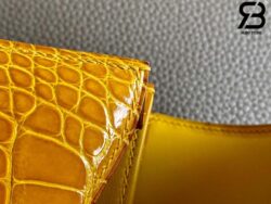 Túi Hermes Constance Mini 18 Vàng Jaune Ambre Shiny Alligator GHW Khâu Tay Best Quality