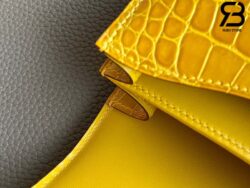 Túi Hermes Constance Mini 18 Vàng Jaune Ambre Shiny Alligator GHW Khâu Tay Best Quality