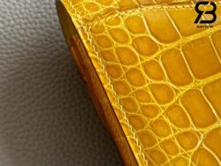 Túi Hermes Constance Mini 18 Vàng Jaune Ambre Shiny Alligator GHW Khâu Tay Best Quality