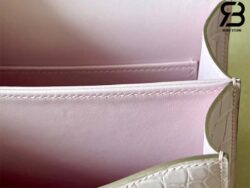 Túi Hermes Constance Mini 18 Hồng Mauve Pale Alligator PHW Khâu Tay Best Quality