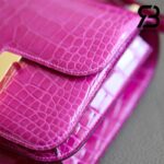 Túi Hermes Constance Mini 18 Hồng Rose Mexico Shiny Alligator GHW Khâu Tay Best Quality
