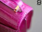 Túi Hermes Constance Mini 18 Hồng Rose Mexico Shiny Alligator GHW Khâu Tay Best Quality