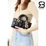 Túi Small Lady Dior D-Joy Bag Màu Đen Patent Da Bê 22CM Best Quality