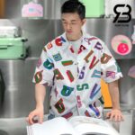 Áo LV x NBA Basketball Letters Overshirt White Best Quality