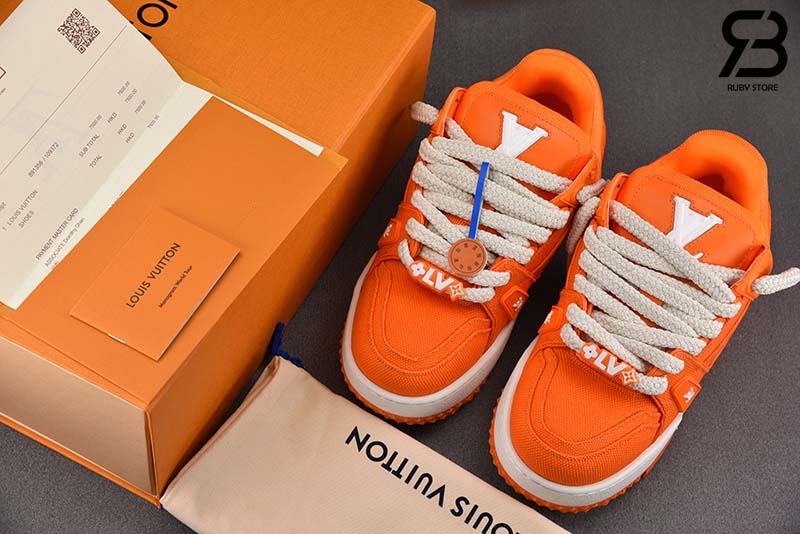 Giày Louis Vuitton Trainer Maxi Orange Best Quality