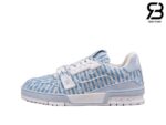 Giày Louis Vuitton Trainer Blue Stripe Monogram Best Quality
