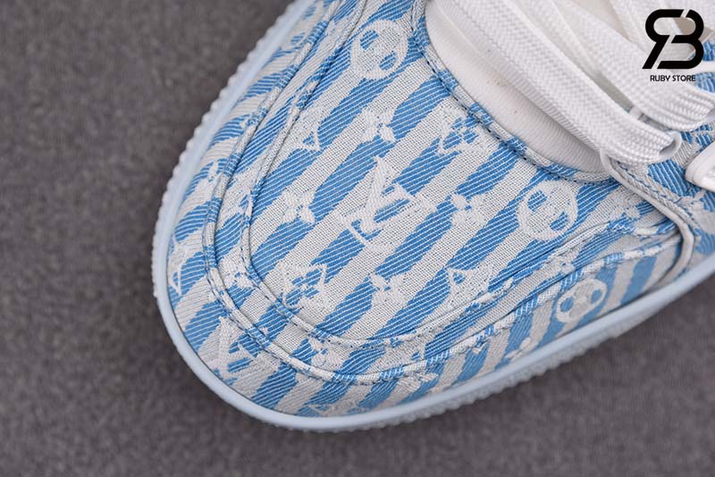 Giày Louis Vuitton Trainer Blue Stripe Monogram Best Quality