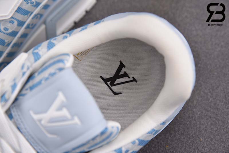 Giày Louis Vuitton Trainer Blue Stripe Monogram Best Quality