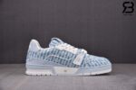 Giày Louis Vuitton Trainer Blue Stripe Monogram Best Quality