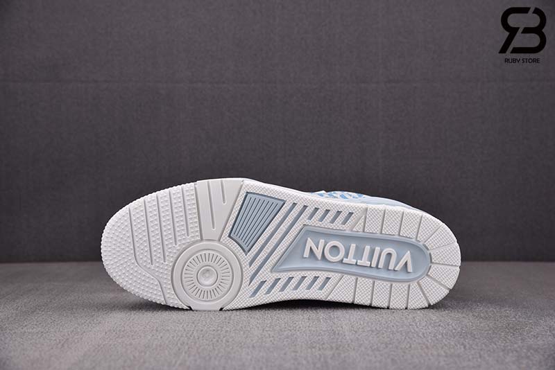 Giày Louis Vuitton Trainer Blue Stripe Monogram Best Quality
