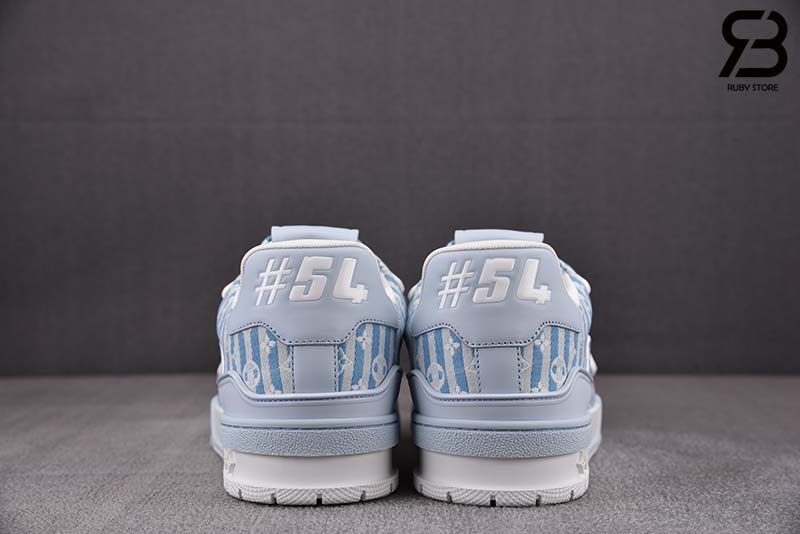 Giày Louis Vuitton Trainer Blue Stripe Monogram Best Quality
