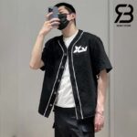 Áo LV Monogram Short-Sleeved Denim Shirt Best Quality