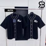 Áo LV Monogram Short-Sleeved Denim Shirt Best Quality