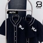 Áo LV Monogram Short-Sleeved Denim Shirt Best Quality