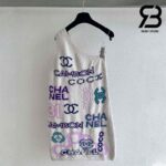 Áo Chanel Jennie 23SS Mini Dress Tweed White Multicolor Best Quality