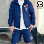 Quần LV x YK Monogram Faces Swim Shorts Blue Best Quality