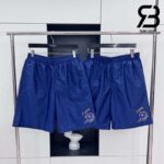 Quần LV x YK Monogram Faces Swim Shorts Blue Best Quality