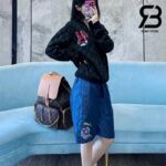 Quần LV x YK Monogram Faces Swim Shorts Blue Best Quality