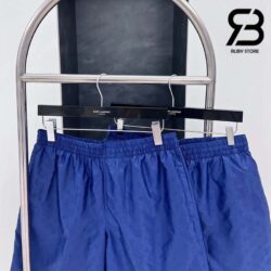 Quần LV x YK Monogram Faces Swim Shorts Blue Best Quality