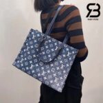 Túi LV Onthego MM Tote Bag Xanh Navy Denim Best Quality