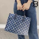 Túi LV Onthego MM Tote Bag Xanh Navy Denim Best Quality