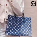 Túi LV Onthego MM Tote Bag Xanh Navy Denim Best Quality