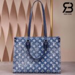 Túi LV Onthego MM Tote Bag Xanh Navy Denim Best Quality