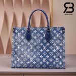 Túi LV Onthego MM Tote Bag Xanh Navy Denim Best Quality