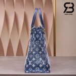 Túi LV Onthego MM Tote Bag Xanh Navy Denim Best Quality