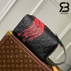 Túi LVxNBA Cloakroom Dopp Kit Đen Leather Best Quality