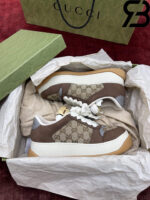 Giày Gucci Screener Sneaker Beige And Ebony Original GG Canvas 750048 FAB39 9754 - Ảnh 2