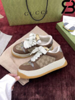 Giày Gucci Screener Sneaker Beige And Ebony Original GG Canvas 750048 FAB39 9754 - Ảnh 10
