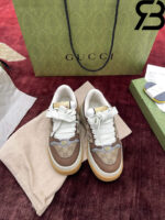 Giày Gucci Screener Sneaker Beige And Ebony Original GG Canvas 750048 FAB39 9754 - Ảnh 7