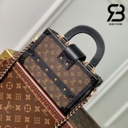 Túi LV Petite Malle Capitale Monogram Nâu Đen Lót Da Cừu Best Quality