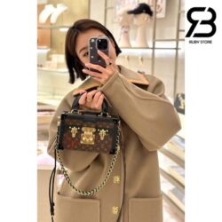 Túi LV Petite Malle Capitale Monogram Nâu Đen Lót Da Cừu Best Quality
