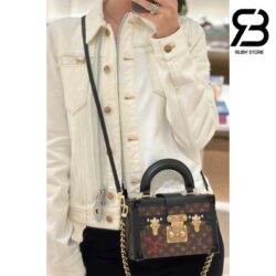 Túi LV Petite Malle Capitale Monogram Nâu Đen Lót Da Cừu Best Quality