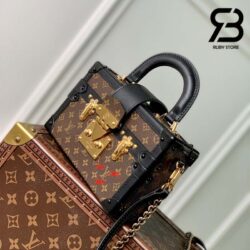 Túi LV Petite Malle Capitale Monogram Nâu Đen Lót Da Cừu Best Quality