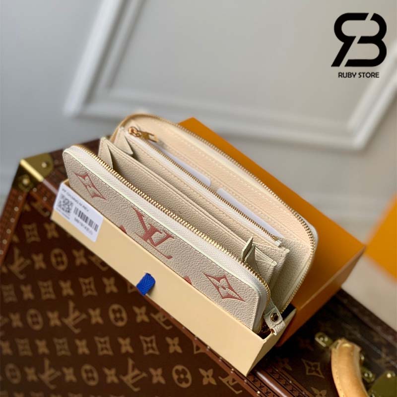 Ví LV x YK Zippy Wallet Bicolor Crème Rose Trianon Best Quality