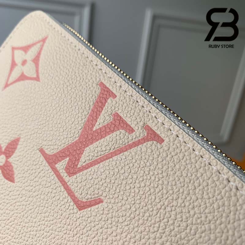 Ví LV x YK Zippy Wallet Bicolor Crème Rose Trianon Best Quality