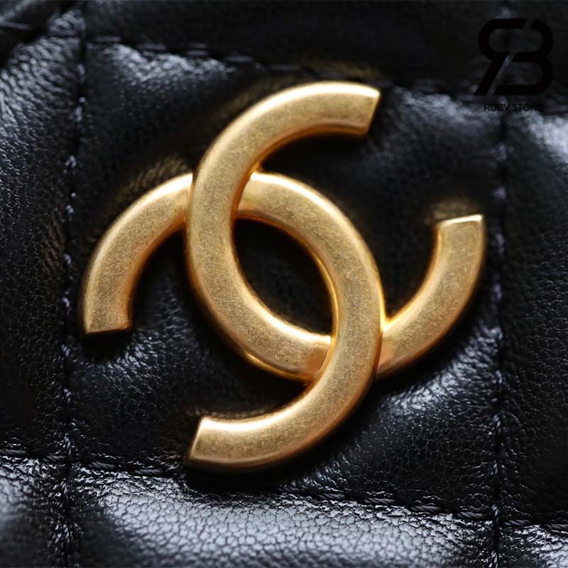 Túi Chanel 23B Hobo Bag Màu Đen Lambskin 23CM Best Quality