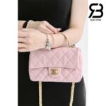 Túi Chanel Small Flap With Top Handle Màu Hồng Lambskin 21CM Best Quality