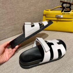 Dép Hermes Chypre Sandal Trắng Calfskain Best Quality