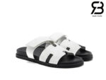 Dép Hermes Chypre Sandal Trắng Blanc Epsom Best Quality