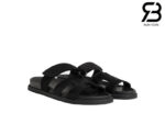 Dép Hermes Chypre Sandal Đen Da Lộn Leather Best Quality