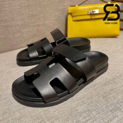 Dép Hermes Chypre Sandal Đen Calfskain Best Quality