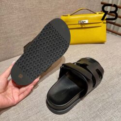 Dép Hermes Chypre Sandal Đen Calfskain Best Quality