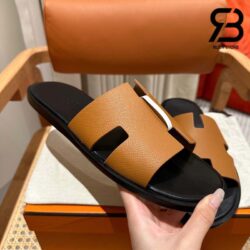 Dép Hermes Izmir Sandal Đen Nâu Epsom Sole Best Quality