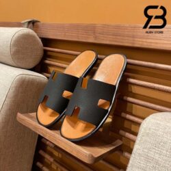 Dép Hermes Izmir Sandal Đen Nâu Epsom Best Quality
