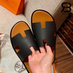 Dép Hermes Izmir Sandal Đen Nâu Epsom Best Quality